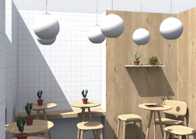 Ètude (Visuel 3D) agencement & aménagement de commerces - Café Glacier à Bayeux (Calvados - 14) en Normandie