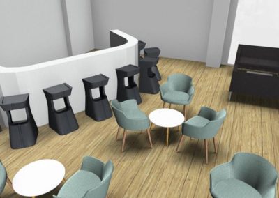 mobilier espace cafétéria de bureau à Caen - Visuel 3D