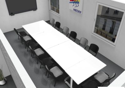 Table salle de réunion et sieges - visuel 3D