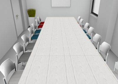 Table salle de réunion et chaises - visuel 3D