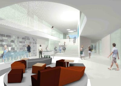 Avant Projet - Perspective 3D cube - Salle d'attente à Caen - Récréa