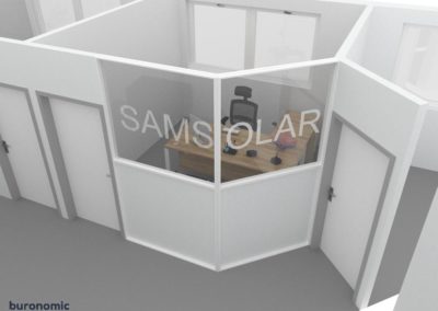 Visuels 3D - Cloisons modulaires et mobilier de bureau - Valence (Rhône-Alpes) - Samsolar