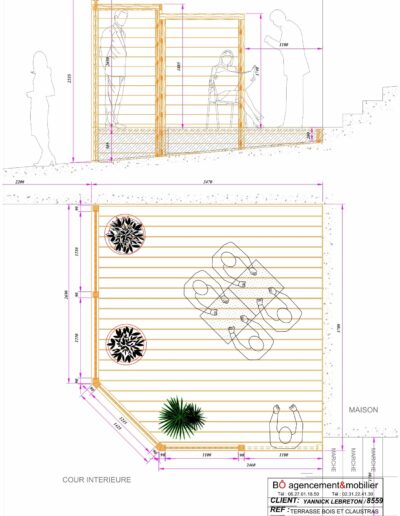 Plan terrasse en bois avec claustra à Caen