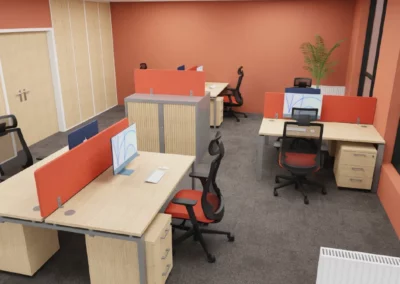 mobilier de bureau partagé à Caen - visuels 3d