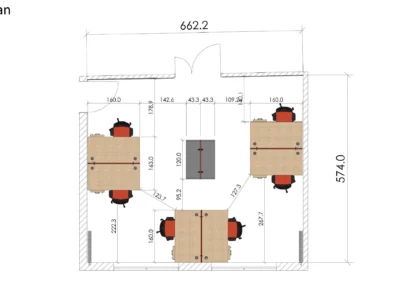 mobilier de bureau partagé à Caen - visuels 2d